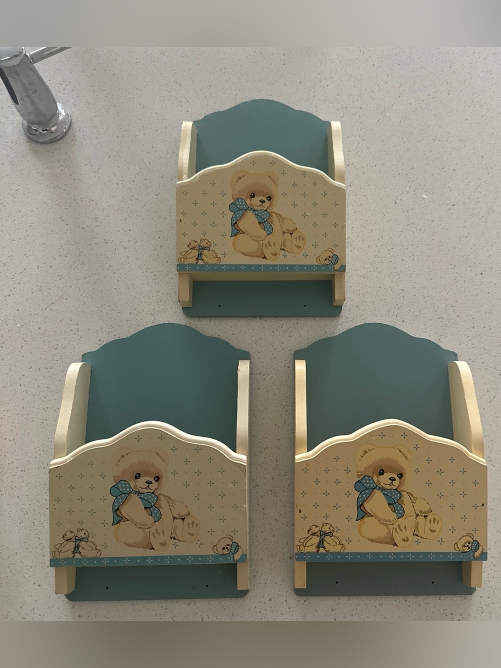 3 Country Bear by Tienshan Wood Mail Holders.